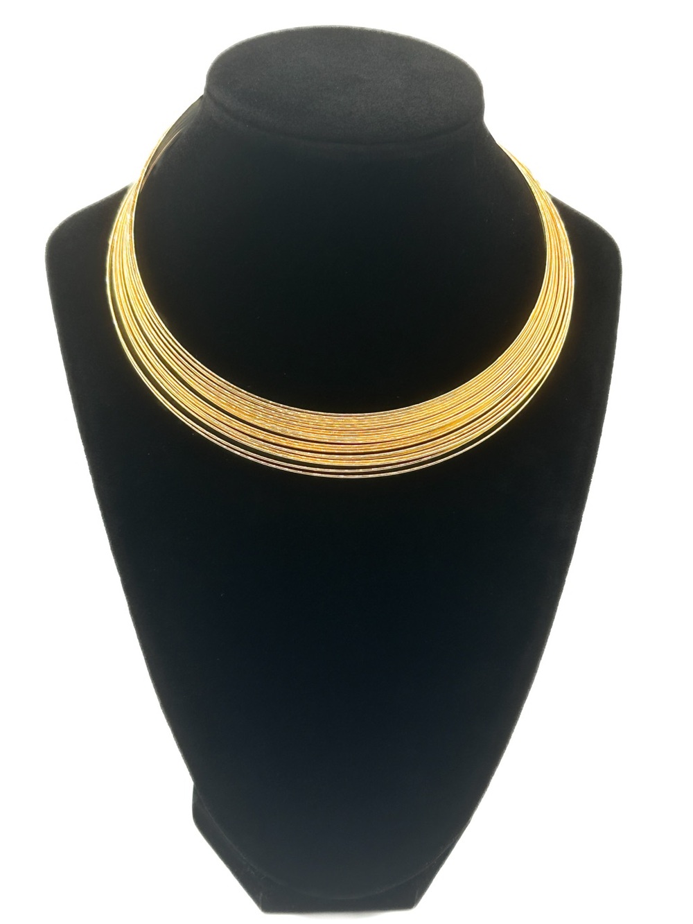 Vintage Gold Multi-Strand Wire Choker Necklace